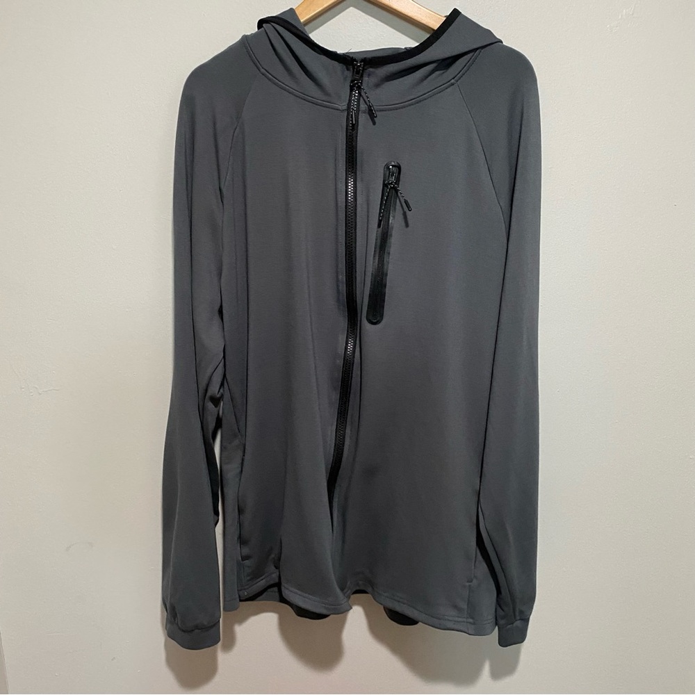 Member's Mark Gray Hooded‎ Lightweight Jacket with Zipper Size XL